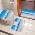 thumbnail image 5 of Summer Ocean Beach Bathroom Rugs Set Modern Blue Sky Marine Non Slip Absorbent Soft Bath Mats 3 Piece Set with Bathroom Rug, U-Shaped Floor Mat, Toilet Seat Cover Small Size, 5 of 9