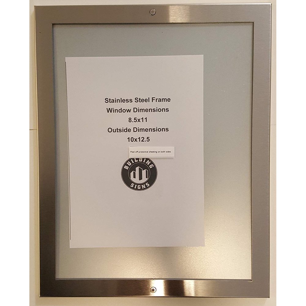 BATHROOM PICTURE FRAME 8.5 X 11 STAINLESS STEEL