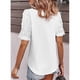thumbnail image 2 of Minnieouse Blusa de manga corta para mujer, camisa informal bordada, bonita, para oficina, playa, vacaciones, compras, disfraz, fiesta, verano, ropa Prendas para la parte del cuerpo blanco L Minnieouse AP009844-03, 2 of 6