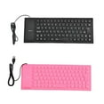 thumbnail image 1 of pitrice Keyboard Durable Waterproof Silent Soft Keyboards Fashion Mini Flexible Folding USB Wired Tablet Accessories Fittings Pink, 1 of 7