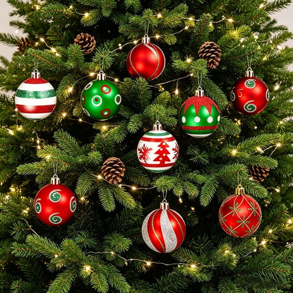 30PCS Christmas Balls Ornaments,60MM Shatterproof Festive Wedding Hanging Ornaments Christmas Ornaments Baubles Set for Xmas Tree Christmas Tree Decoration