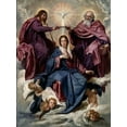 thumbnail image 2 of Valazquez, Diego 12x14 White Modern Wood Framed Museum Art Print Titled - Coronation of the Virgin, 2 of 4