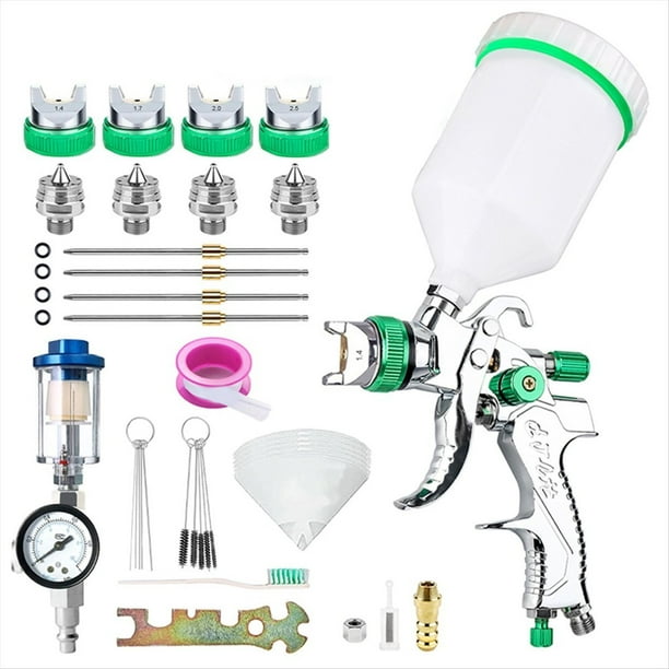 Pulverizador de Pintura HVLP 1,4/1,7/2,0/2,5 Mm, Pulverizador de Aire Inalámbrico para el Hogar, Kit de Pulverizador de Pintura Portátil para Coche, Herramientas de Aire