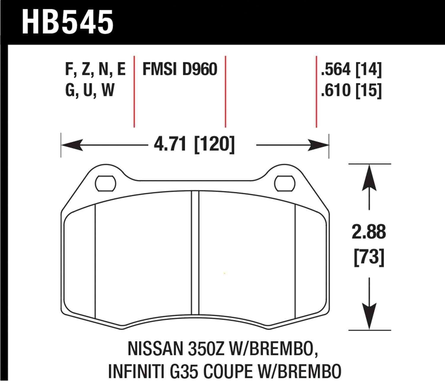 Hawk Performance HB545Z.564 PC Disc Brake Pad Set
