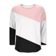 thumbnail image 5 of Blusa de trabajo,Camiseta de mujer, cuello redondo, manga larga, informal, poliéster, estampado liso, corte regular para uso diario, sopatenor, 5 of 7