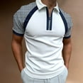 thumbnail image 2 of Men's Classic Short Sleeve Polo Shirt Zip Up Printed Tees Soft Cotton Big and Tall Golf Tee Tops, 2 of 4