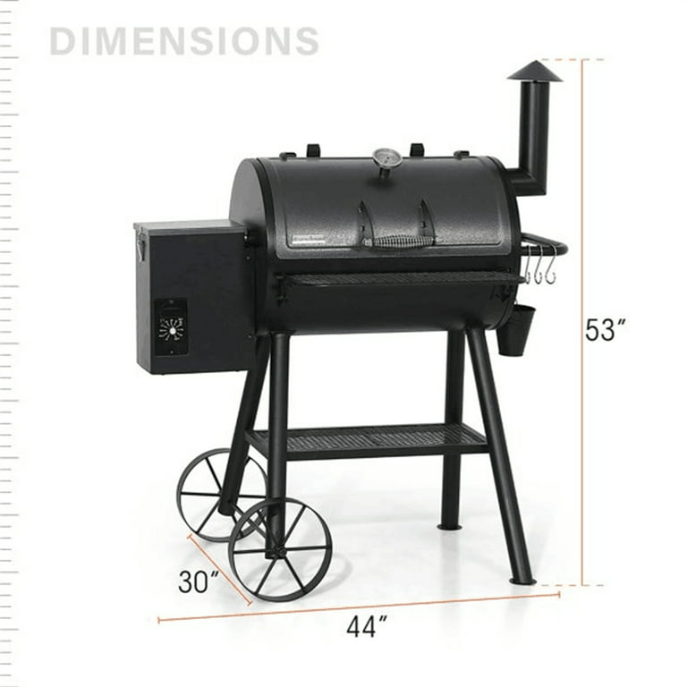 456 SQ.IN Wood Pellet Grill Smoker with Auto Temperature Control for  Outdoor RV 8-in-1 BBQ Green 
