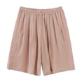 thumbnail image 6 of USSUMA Womens Plus-Size Jacquard Elastic Waist Pocket Shorts Pull-On High Stretch Breathable Fabric Relaxed Fit with Functional Pockets for Summer Lounge Travel Everyday Comfort, Plus Size, Casual, 6 of 7