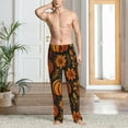 thumbnail image 2 of Fuzoiu Autumn Pumpkin Leaves Print Men's Pajama Pants,Lounge Pants for Men,Lounge PJ Bottoms,Sleepwear Pants with Drawstring Pockets -X-Large, 2 of 6