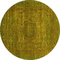 thumbnail image 1 of Ahgly Company Indoor Round Abstract Yellow Modern Area Rugs, 7' Round, 1 of 4
