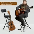 thumbnail image 6 of Xssm Guitar Stool Guitar Chair Adult Portable Folding Stool Guitar Seat Drum Seat with Padded Cushion,Heavy-Duty Ergonomic Backrest Folding Chair with Guitar Stand (Black), 6 of 13