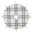 thumbnail image 4 of VHC Brands Christmas Decorations Holiday Rustic Farmhouse Wintergleam Black White Plaid Tree Skirt 36" Diameter, 4 of 4