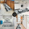 thumbnail image 6 of Abstract Thin Kitchen Rug Set 2 Piece Kitchen Runner Rug Kitchen Floor Mat,Non Skid Waterproof Rugs Grey White Black Geometric Style for Dining Room,Floor Home,Office,Sink,Laundry 17"x27"+17"x47, 6 of 6