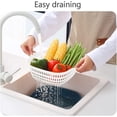 thumbnail image 4 of Lavado de cestas de verduras en la cocina Cestas de frutas Fregaderos de verduras apilables de varias capas, colador y lavado de frutas y verduras Juego de colador de cocina, 4 of 5