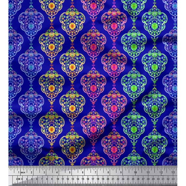 Soimoi Rayon Fabric Floral & Damask Ethnic Decor Fabric Printed Yard 42 Inch Wide