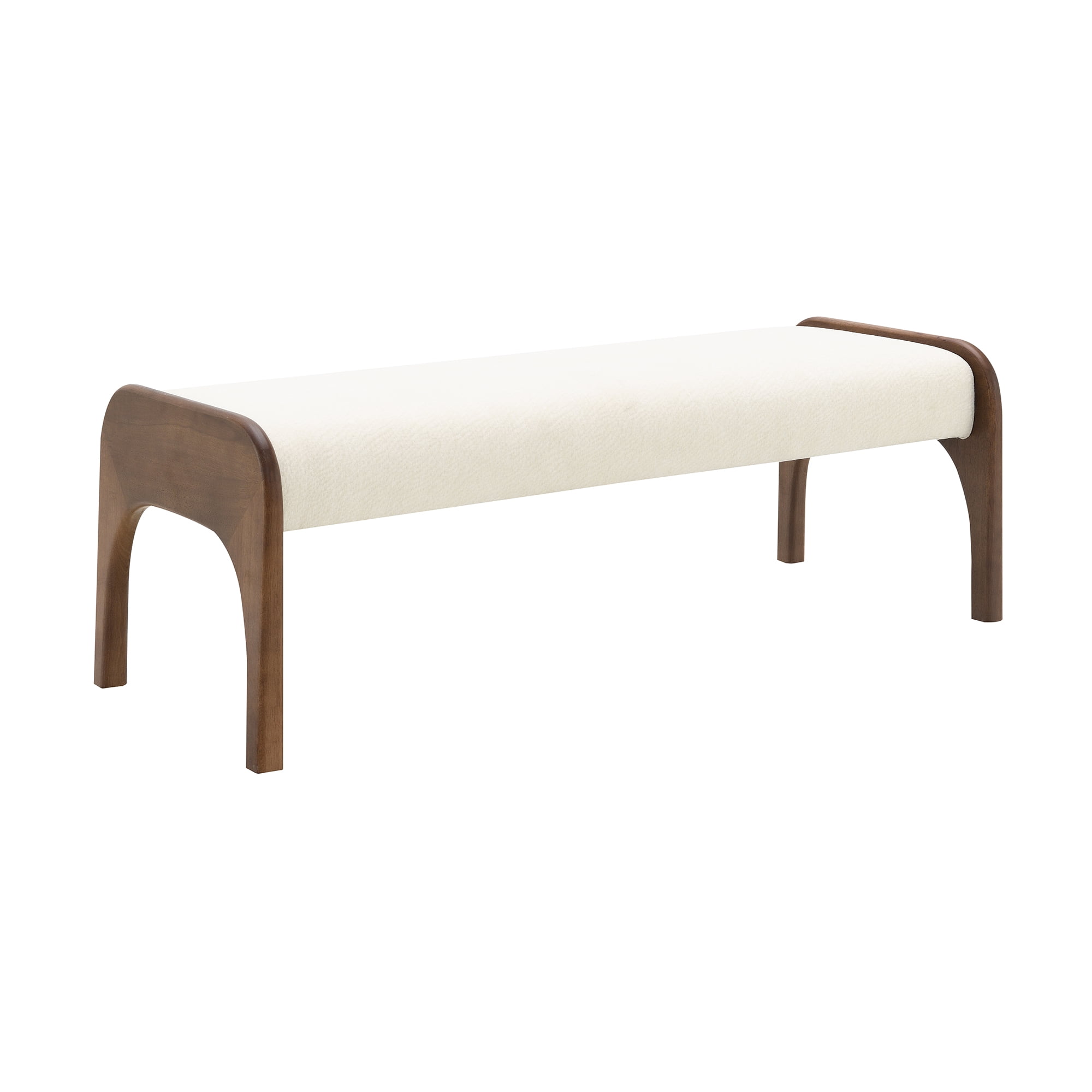 50.25 Inch Upholstered Long Bench, Modern Dining Bench with Soft Chenille Fabric and Rubber Wood Legs, 6 Inch Thick Padded Seat for Kitchen Table Bedroom Entryway, Beige