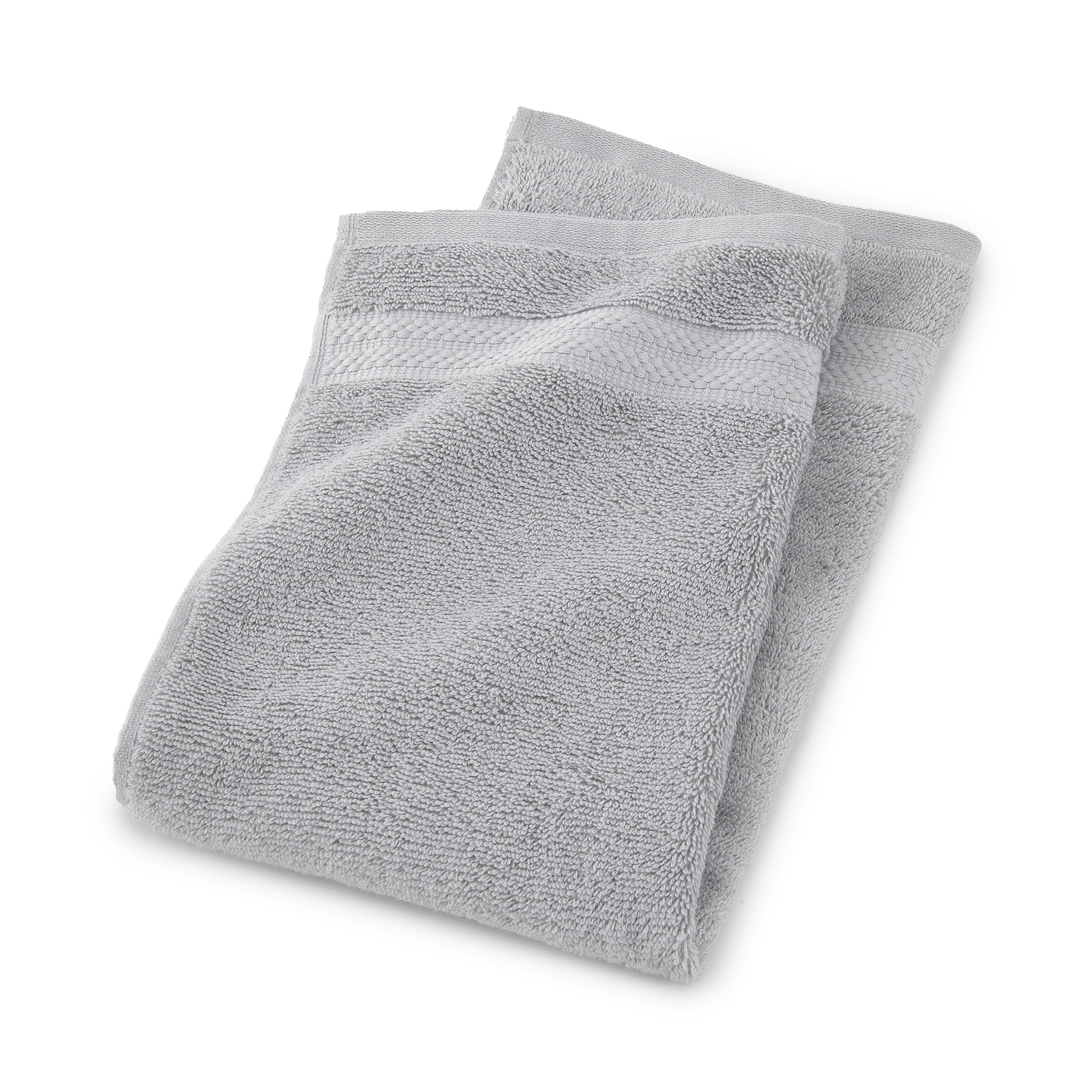 Mainstays Supersoft 100% Cotton 8-Piece Fade Resistant Towel Set, Soft Silver