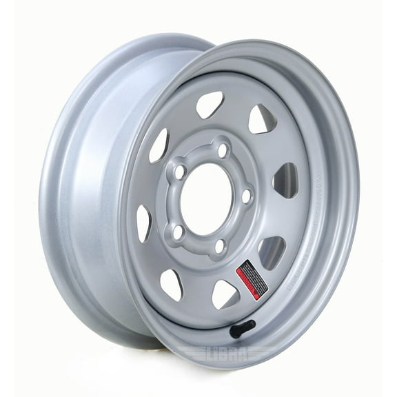 Libra 13 x 4.5 Trailer Wheel/Rim 5 Lug on 4.5" Bolt Pattern Silver Spoke -17019