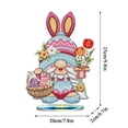 thumbnail image 2 of 9.8in Easter Bunny Flower Pot Diamond Art Standee, PVC Rhinestone Tabletop Decor for Spring Holiday Display, 2 of 5