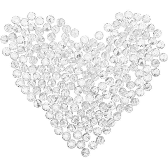 MLINS 400Pcs Clear Crystal Beads 4mm Loose Spacer Beads for Craft Jewelry Making Bracelet Necklace Earrings
