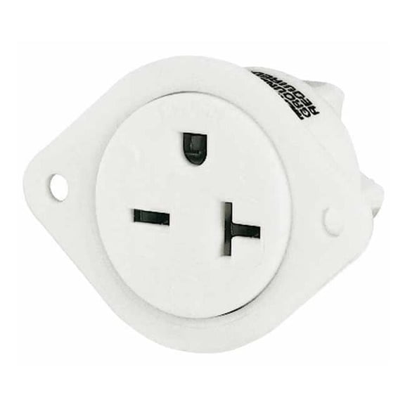 Bryant Flanged Receptacle,White,20A,3 Wires 5479