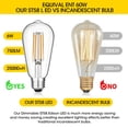 thumbnail image 4 of KY Vintage LED Edison Bulbs 6W, Equivalent 60W Incandescent, Warm White 2700K, ST58 Antique LED Filament Bulbs with 90+ CRI, E26 Medium Base,Dimmable, Clear Glass, Pack of 6, 4 of 7