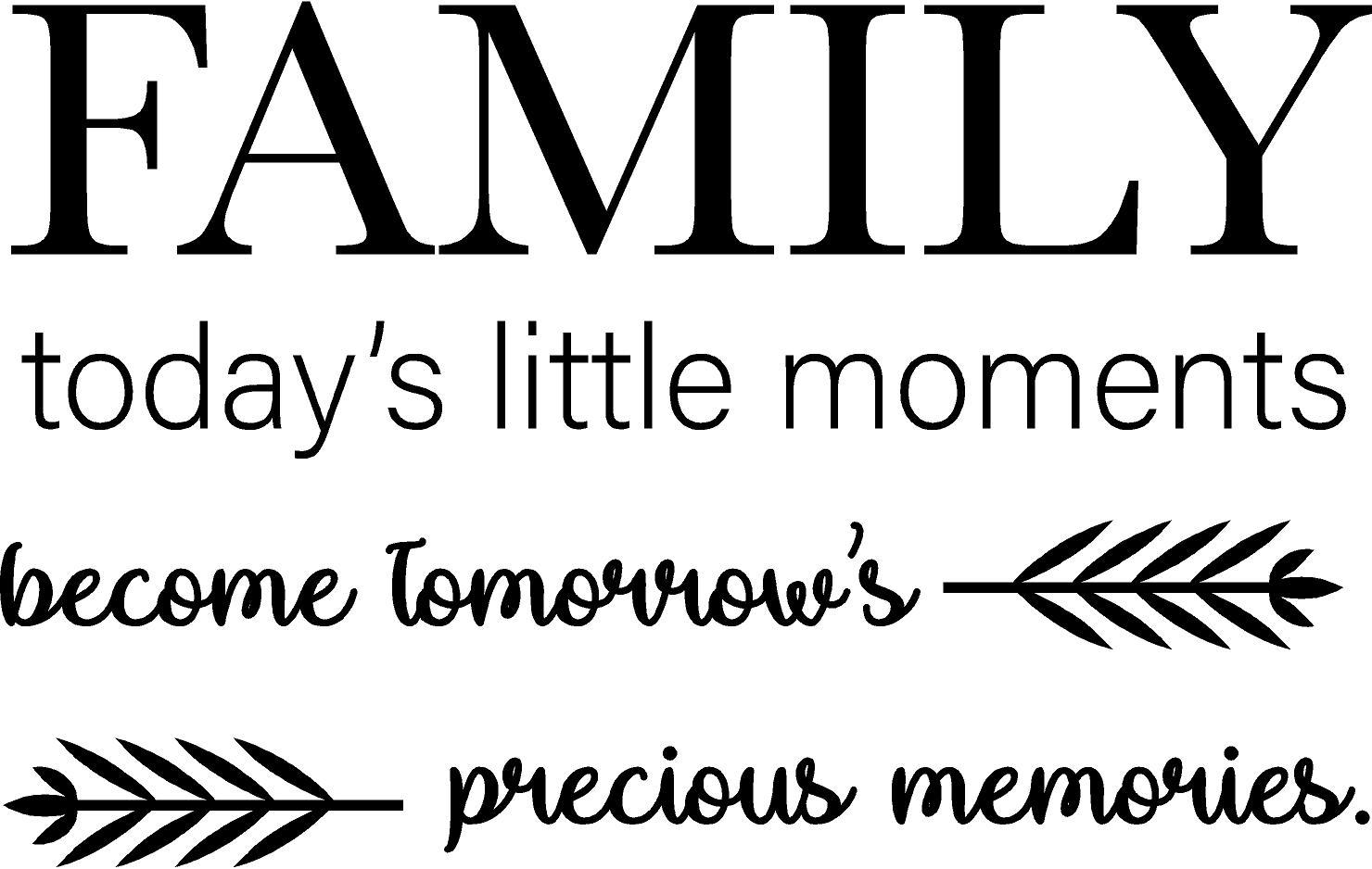 Adhesive Home Wall Art Lettering Quotes Decal 12" x 20" |Family Today's Little Moments Become Tomorrow's Precious Moments - DIY Vinyl Stick And Peel Wall Bedroom Living Room Decoration Sticker - image 1 of 4