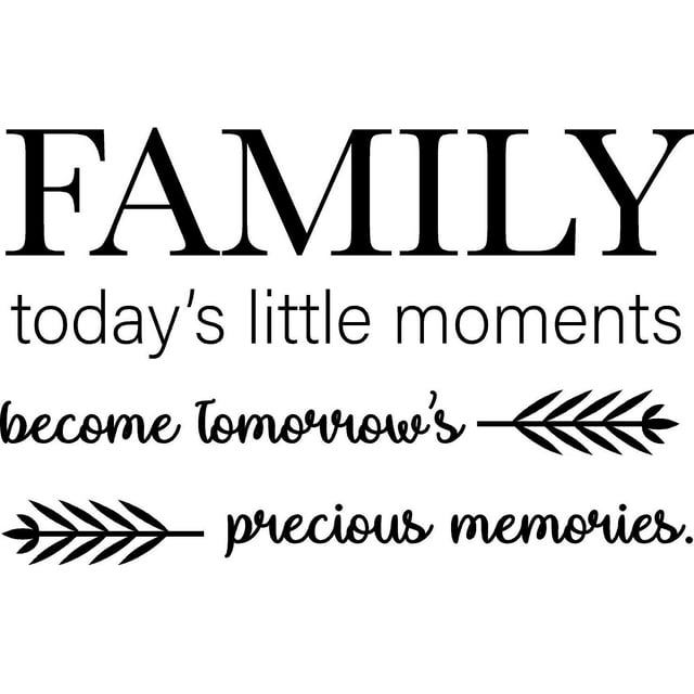 Adhesive Home Wall Art Lettering Quotes Decal 12" x 20" |Family Today's Little Moments Become Tomorrow's Precious Moments - DIY Vinyl Stick And Peel Wall Bedroom Living Room Decoration Sticker