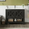 thumbnail image 2 of DreamCurship Bathroom Vanity with Sink Combo, 35'' Bathroom Storage Cabinet with Storage, Farmhouse Bathroom Vanity Cabinet with 2 Doors and Open Shelf, Brown, 2 of 9