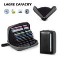 thumbnail image 4 of LKZQHMC 3 Pcs Genuine Leather RFID Blocking Card Holder Wallet - 20 Card Slots Compact Zipper Case for Men & Women,Black, 4 of 8