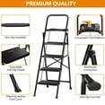 thumbnail image 6 of ZENY 4 Step Ladder Folding Step Stool with Tool Tray Wide Non-Slip Pedal, Black, 6 of 10