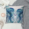 thumbnail image 2 of GOSMITH  Jellyfish Throw Pillow Cushion Cover, Jellyfish Shaped with Ornamental Patterns Bohemian Style Beach Themed Aqua Art, Decorative Square Accent Pillow Case, Turquoise, 2 of 5