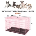 thumbnail image 7 of YRLLENSDAN 30 inch Foldable Large Dog Crate for Large Dogs, Metal Wire Dog Cage with Plastic Tray and Handle Double-Door Outdoor Dog Crates and Kennels for Medium Small Dogs, Pink, 7 of 7