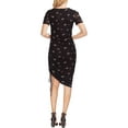 thumbnail image 2 of Vince Camuto Womens Floral Midi Asymmetrical Dress, Black, X-Small, 2 of 2