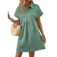 thumbnail image 1 of Vestido Acelit Primavera-Verano con cuello de solapa para mujer, verde, talla M, 1 of 4