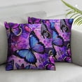 thumbnail image 3 of BANET Throw Pillow Covers, Starry Sky Galaxy Pillow Covers, Blue Purple Cushion Covers for Couch, Butterflies Decorative Square Pillow Cases, Set of 2 24x24in, 3 of 7