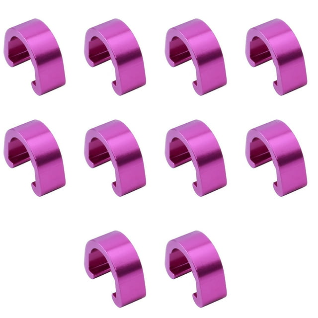 10 Pieces Bike Cable C Clips Brake Cables Clamp Fixing Clamps Tool Fix Accessory Convenient Hose Guide Clamps Fixator for Bikes Purple