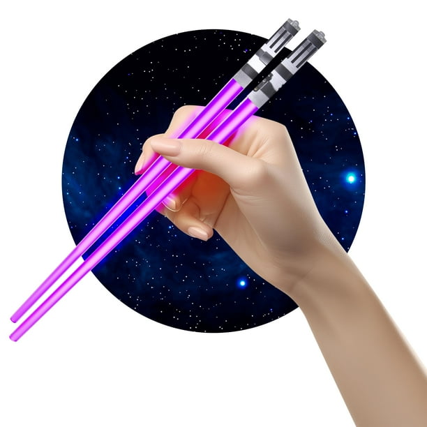Espadas láser ChopSabers Light Up de Chopstick, 1 par, color morado
