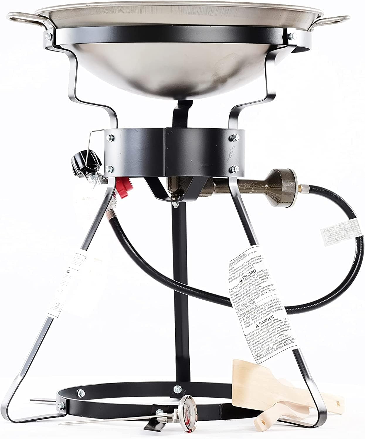 King Kooker 24″ Outdoor Propane Burner Cooker with Wok Stove Burner for Outdoor Cooking