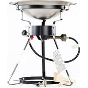 King Kooker 24″ Outdoor Propane Burner Cooker with Wok Stove Burner for Outdoor Cooking