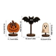 thumbnail image 3 of 3 Pack, Vintage Halloween Decorations Wooden Ghost Pumpkin Bat Tabletop Signs, Fall Halloween Decor for Mantel Shelf Home Party, Rustic Primitive Style Halloween Desktop, 3 of 5