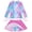 Blue Pink Mermaid, variant on Girls Swimsuit Rash Guard Set 2 Piece Long Sleeve Bathing Suit Swim Skirt with Shorts 5-6 Years