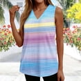 thumbnail image 2 of Enjoytime Womens Summer Tops Striped V-Neck Sleeveless Tank Top Boho Beach Vacation Casual Plus Size Shirts, 2 of 6