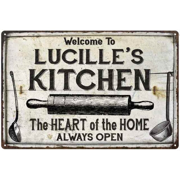 LUCILLE'S Kitchen Farmhouse Sign Gift 8x12 Metal 208120033148