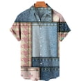 thumbnail image 4 of Camisas lisas de patchwork para hombre, ropa sencilla con estampado 3D, camisas hawaianas de playa, blusas Y2K de manga corta, ropa vintage, blusa con solapa, 4 of 5