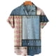 thumbnail image 4 of Camisas lisas de patchwork para hombre, ropa sencilla con estampado 3D, camisas hawaianas de playa, blusas Y2K de manga corta, ropa vintage, blusa con solapa, 4 of 5