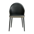 thumbnail image 4 of Rocco Upholstered Dining Chair in Taupe Gray and Black Faux Leather with Black Metal Legs - Set of 2, 4 of 6