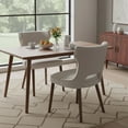 thumbnail image 2 of EOP Modern Fabric Upholstered Dining Chairs Set of 2, Wingback Dining Side Chairs with Solid Wood Legs, Farmhouse Dining Room Chairs for Dining Room, Kitchen, and Living Room, Camel, 2 of 9