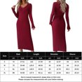 thumbnail image 2 of Vestido ajustado con cuello en V Color sólido Mujer Estilo elegante Traje diario Ygjytge Vino rojo T XL para Mujer, 2 of 9