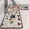 thumbnail image 2 of Kitchen Rugs Sets Of 2,Paw Prints and Bones Anti Fatigue Kitchen Mat Rugs Non Slip Washable,Decorative Kitchen Floor Mats for Kitchen,Sink,Laundry,17"x47"+17"x47", 2 of 5